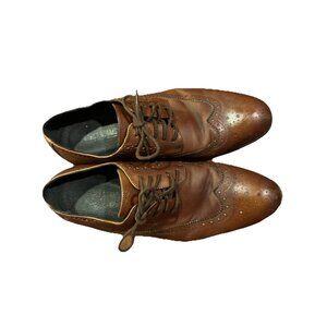 Stacy Adams Mens 8.5 Retro Garrison Wingtip Leather Oxfords Lace Up Dress Shoes